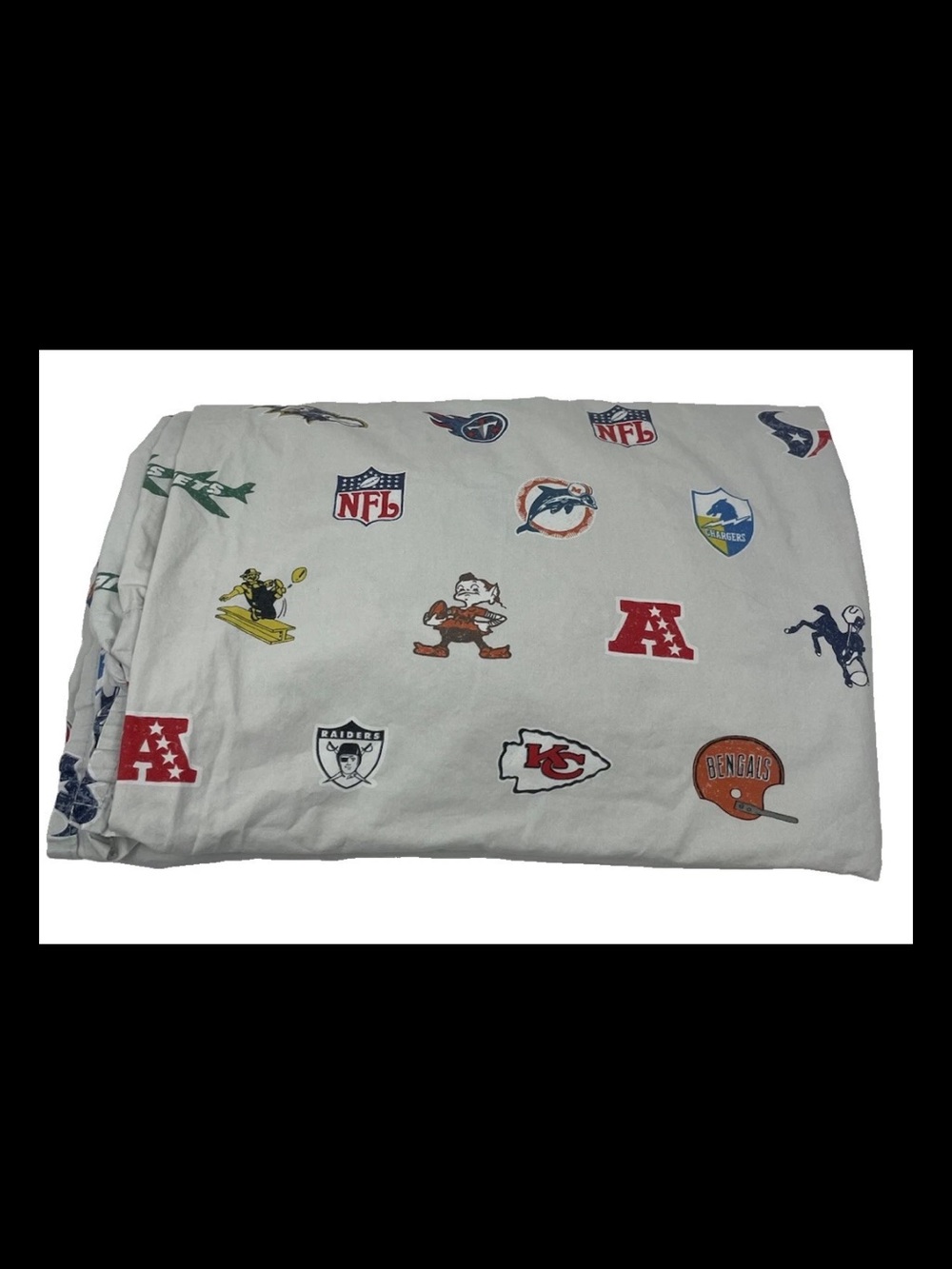 Pottery Barn Teen NFL Football Sheet Set Twin XL Vintage Team Logos PB Teen